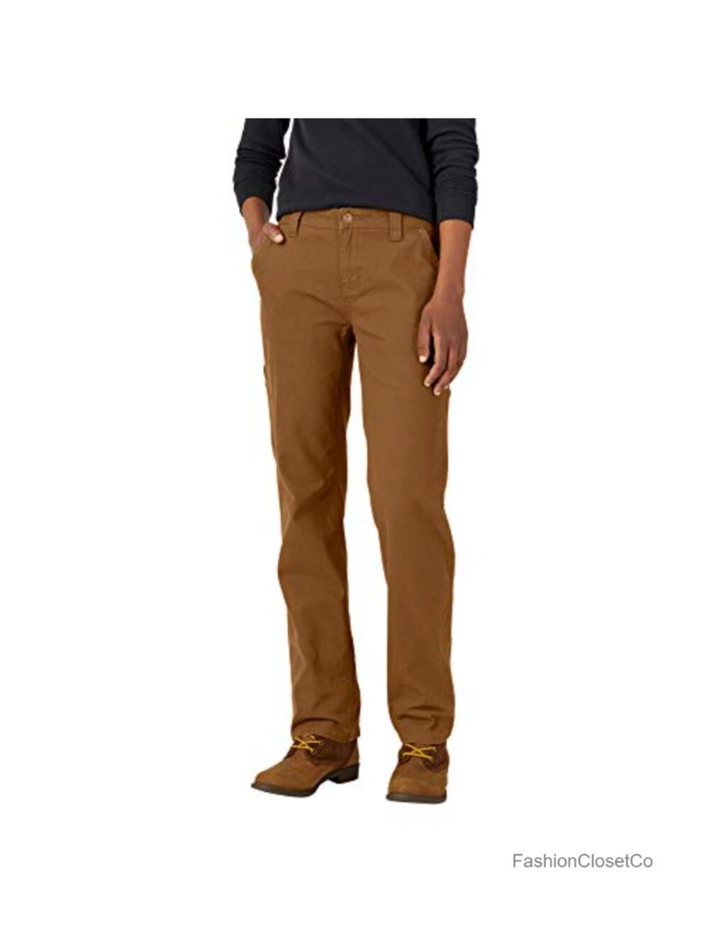 Relaxed Straight Carpenter Duck Pants with Stretch Fabrication and 7 Pockets